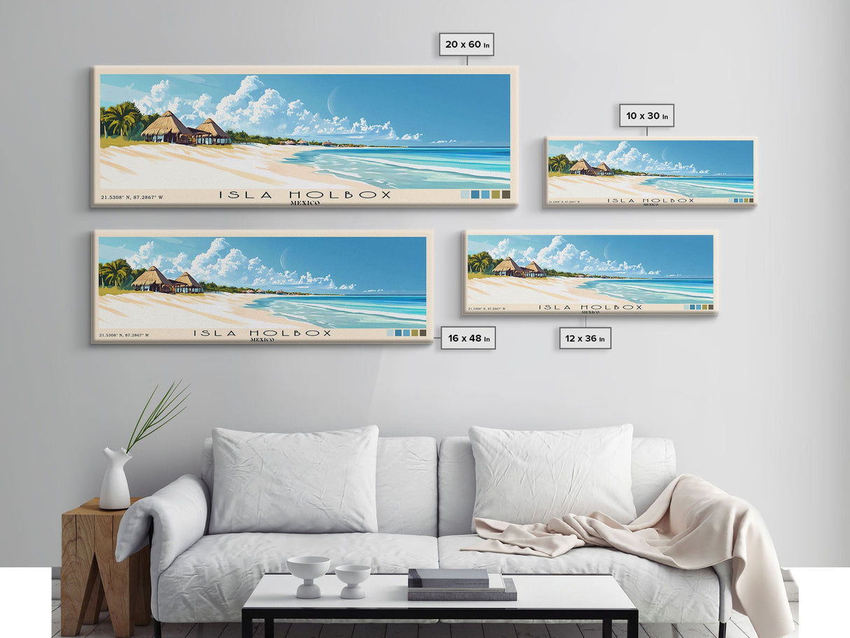Isla Holbox, Mexico Panoramic Print, Vacation Gift, Mexico Wall Art, Vacation Wall Art, Vacatation Memories, Beach Decor, Beach Or Lakehouse Art