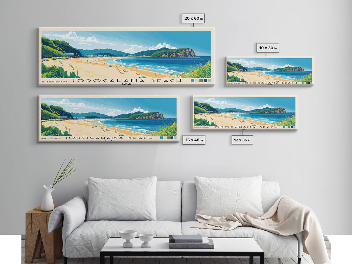 Jodogahama Beach, Japan Panoramic Print, Vacation Gift, Japan Wall Art, Vacation Wall Art, Vacatation Memories, Beach Decor, Beach Or Lakehouse Art