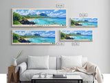 La Cuvette, Mauritius Panoramic Print, Vacation Gift, Mauritius Wall Art, Beach Painting, Beach Decor, Large Wall Art, Wood Frame Art