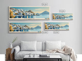 Patmos, Greece Panoramic Beach Print, Vacation Gift, Greece Wall Art, Beach Painting, Beach Decor, Beach Painting