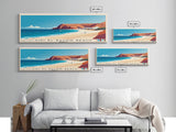 Sidi El Bachir beach, Morocco Panoramic Print, Vacation Gift, Morocco Wall Art, Beach Painting, Beach Decor, Large Wall Art, Wood Frame Art