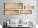 Panoramic Austin Map Print Canvas or Poster, Texas Map Art, Texas Map Print, Vintage Texas Map Framed Art, Retro / Distressed Office Art
