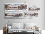 Madison Wisconsin Panoramic Watercolor Cityscape, Framed Canvas Print for Living Room, Office Wall Art, Urban Decor, Travel Poster
