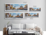 Newark New Jersey Panoramic Framed Canvas Print, Watercolor City Art, Office Wall Decor, Travel Poster, Living Room Decor, City Art