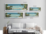 Cape Coral Florida Panoramic Painting, Mid Century Modern Framed Canvas Print, Retro Pop Art Travel Poster, Home Decor, City Print