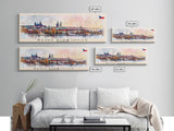 Ceske Budejovice Czech Republic Wall Art, Panoramic Travel Poster, Panoramic Framed Canvas Print, City Wall Art, Wall Hanging Home Decor, Travel Art