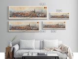 Charleroi Belgium Travel Print Wall Art, Panoramic City Art, Travel Art, Wall Decor, Vacation Gift, Framed Canvas Print Or Metal Art