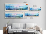 Freiburg Germany Panoramic Travel Poster, Framed Canvas Print or Metal Wall Art, Travel Art, Home Decor, Panoramic Painting, Midcentury Art