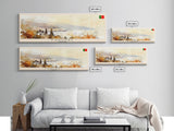 Funchal Portugal Travel Print Wall Art, Panoramic City Art, Travel Art, Wall Decor, Vacation Gift, Framed Canvas Print Or Metal Art