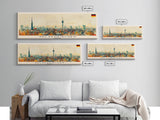 Gelsenkirchen Germany Panoramic Travel Poster, Framed Canvas Print or Metal Wall Art, Travel Art, Home Decor, Panoramic Painting, Midcentury Art