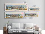 Gliwice Poland Panoramic Travel Poster, Framed Canvas Print or Metal Wall Art, Travel Art, Home Decor, Panoramic Painting, Midcentury Art
