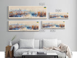 Kaluga Russia Panoramic Travel Poster, Framed Canvas Print or Metal Wall Art, Travel Art, Home Decor, Panoramic Painting, Midcentury Art