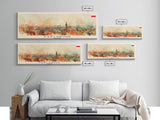 Karlsruhe Germany Panoramic Travel Poster, Framed Canvas Print or Metal Wall Art, Travel Art, Home Decor, Panoramic Painting, Midcentury Art