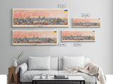 Kharkiv Ukraine Panoramic Travel Poster, Framed Canvas Print or Metal Wall Art, Travel Art, Home Decor, Panoramic Painting, Midcentury Art