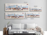 Novi Pazar Serbia Travel Print Wall Art, Panoramic City Art, Travel Art, Wall Decor, Vacation Gift, Framed Canvas Print Or Metal Art