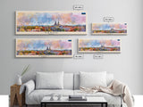 Parnu Estonia Travel Print Wall Art, Panoramic City Art, Travel Art, Wall Decor, Vacation Gift, Framed Canvas Print Or Metal Art