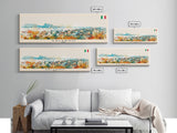 Salerno Italy Travel Art, City Art, Framed Canvas Print or Metal Wall Art, Europe Travel Poster, Panoramic Wall Art, Extra Wide Wall Art