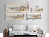 Swansea United Kingdom Wall Art, Panoramic Travel Poster, Panoramic Framed Canvas Print, City Wall Art, Wall Hanging Home Decor, Travel Art