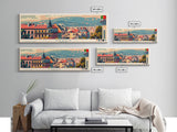 Braga Portugal Travel Art, City Art, Framed Canvas Print or Metal Wall Art, Europe Travel Poster, Panoramic Wall Art, Extra Wide Wall Art