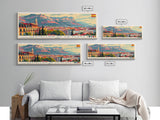 Castellon de la Plana Spain Wall Art, Panoramic Travel Poster, Panoramic Framed Canvas Print, City Wall Art, Wall Hanging Home Decor, Travel Art