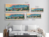 Drammen Norway Travel Print Wall Art, Panoramic City Art, Travel Art, Wall Decor, Vacation Gift, Framed Canvas Print Or Metal Art