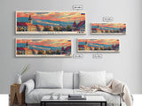 Kecskemet Hungary Wall Art, Panoramic Travel Poster, Panoramic Framed Canvas Print, City Wall Art, Wall Hanging Home Decor, Travel Art