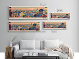 Kharkiv Ukraine Panoramic Travel Poster, Framed Canvas Print or Metal Wall Art, Travel Art, Home Decor, Panoramic Painting, Midcentury Art