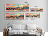 Kortrijk Belgium Travel Print Wall Art, Panoramic City Art, Travel Art, Wall Decor, Vacation Gift, Framed Canvas Print Or Metal Art