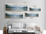 Carters Lake Georgia Framed Canvas Print, Panoramic Lake House Decor, Wall Art, Travel Poster, Rustic Lake Painting, Nature Art