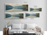 Cedar Creek Lake Kentucky Framed Canvas Print, Panoramic Lake House Decor, Wide Wall Art, Travel Poster, Rustic Lake Painting, Nature Art
