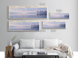 Chautauqua Lake New York Framed Canvas Print, Lake House Art, Panoramic Wide Wall Art, Travel Poster, Modern Lake Painting, Nature Art