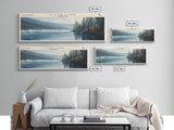 Clear Lake Framed Canvas Print, Lake House Art, Panoramic Wide Art, Travel Poster, Rustic Lake Painting, Home Decor