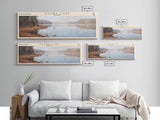 Kasba Lake Framed Canvas Print, Lake House Decor, Panoramic Wall Art, Travel Poster, Beautiful Lake Painting, Home Decor