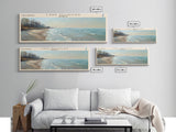 Lake Michigan Framed Canvas Print, Lake House Decor, Panoramic Wall Art, Travel Poster, Beautiful Landscape Painting, Bedroom Decor