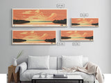 Cedar Creek Lake Kentucky Framed Canvas Print, Midcentury Modern Panoramic Wall Art, Living Room Decor, Pop Art, Travel Poster Art, Scenic Nature Painting, Lake House Decor