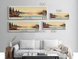 Hottah Lake Northwest Territories Framed Canvas Print, Panoramic Wall Art, Midcentury Modern, Pop Art, Bedroom Decor, Travel Poster, Home Decor