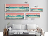 Lake George Florida Framed Canvas Print, Panoramic Wall Art, Midcentury Modern, Pop Art, Bedroom Decor, Travel Poster, Living Room Art