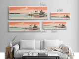 Tatinnai Lake, Nunavut Framed Canvas Print, Lake House Decor, Midcentury Modern Art, Pop Art, Travel Poster, Living Room Wall Art