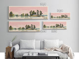Toledo Bend Lake, Texas Louisianna Framed Canvas Print, Lake House Decor, Midcentury Modern Art, Pop Art, Travel Poster, Living Room Wall Art