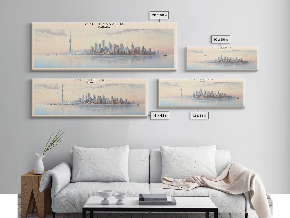 CN Tower Framed Canvas Print Travel Poster | Wall Art | Home Decor | Gift For Travel Lover | Wall Hanging | Original Art