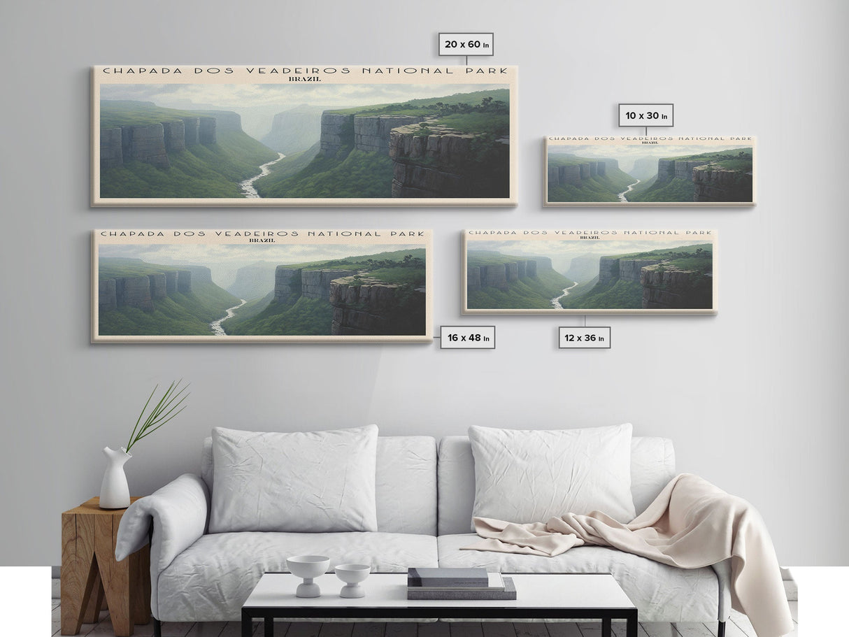 Chapada dos Veadeiros National Park COUNTRY | Framed Travel Poster Canvas Print | Trendy Wall Art | Watercolor Painting | Living Room Art | Unique Art