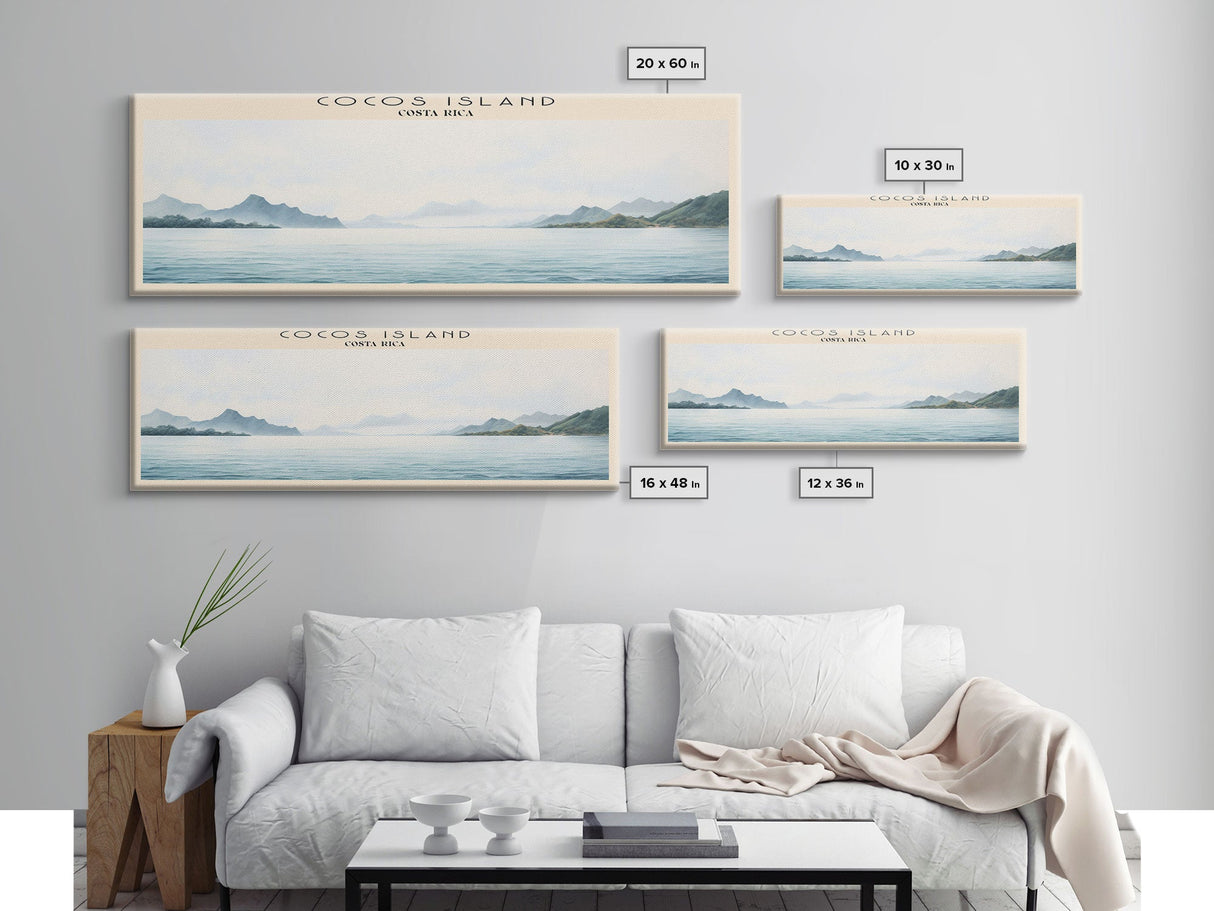 Cocos Island COUNTRY | Framed Travel Poster Canvas Print | Trendy Wall Art | Watercolor Painting | Living Room Art | Unique Art