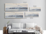 Mount Fuji Travel Art Framed Canvas Print, COUNTRY Wall Decor, Home Decor, Travel Poster, Vintage Wall Art, Watercolor Painting
