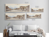 Pompeii Travel Art Framed Canvas Print, COUNTRY Wall Decor, Home Decor, Travel Poster, Vintage Wall Art, Watercolor Painting