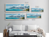 Busan, South Korea Travel Poster Panoramic Canvas Print, Busan, South Korea Painting, South Korea Art, Busan Travel Art, Guest Room Painting