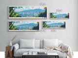 Cali, Colombia Travel Poster Panoramic Canvas Print, Cali, Colombia Painting, Colombia Art, Cali Travel Art, Guest Room Painting
