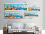 Cartagena, Colombia Panoramic Travel Poster Canvas Print, Cartagena, Colombia Painting, Colombia Art, Cartagena Travel Art, Guest Room Painting
