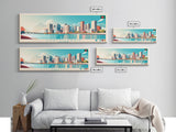 Chattogram, Bangladesh Travel Poster Panoramic Canvas Print, Chattogram, Bangladesh Painting, Bangladesh Art, Chattogram Travel Art, Guest Room Painting