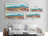 Chimalhuacan, Mexico Panoramic Travel Poster Canvas Print, Chimalhuacan, Mexico Painting, Mexico Art, Chimalhuacan Travel Art, Guest Room Painting