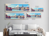 Cork, Ireland Panoramic Travel Poster Canvas Print, Cork, Ireland Painting, Ireland Art, Cork Travel Art, Living Room Painting
